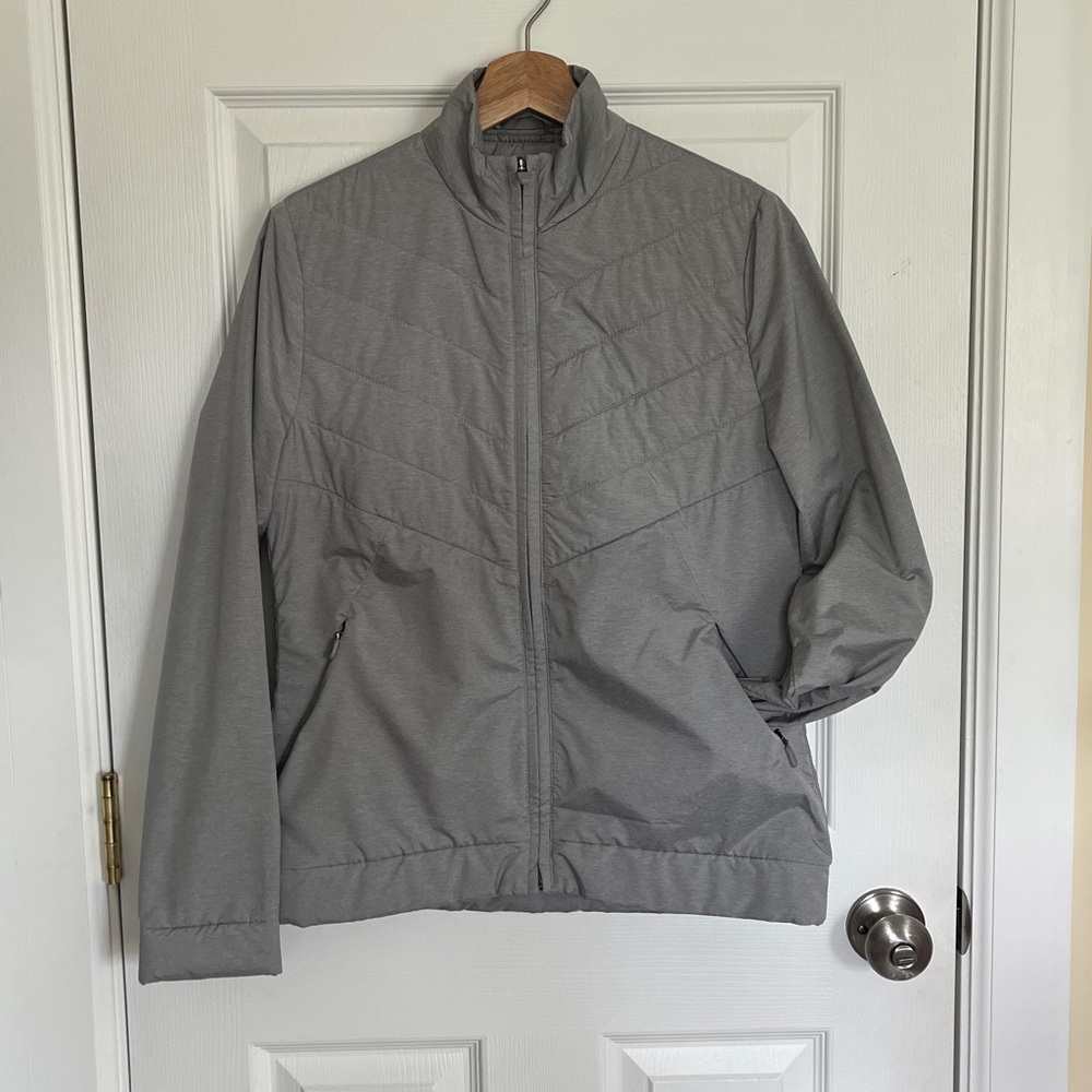OYSHO Gray Quilted Zip-Up Jacket